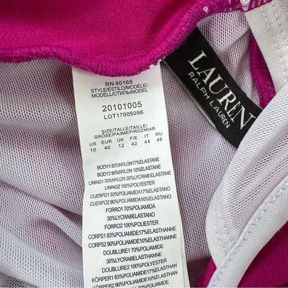 Lauren Ralph Lauren Beach Club Twisted One Piece Swimsuit Magenta Size 10 NWT - Picture 10 of 12